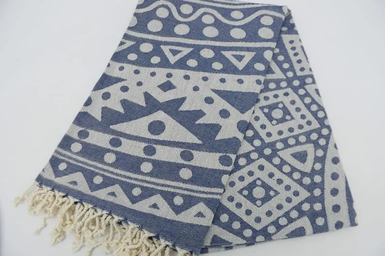 Navy Blue Mandala 100% Cotton Towel