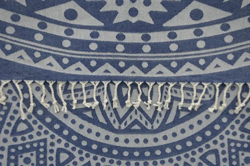 Navy Blue Mandala 100% Cotton Towel