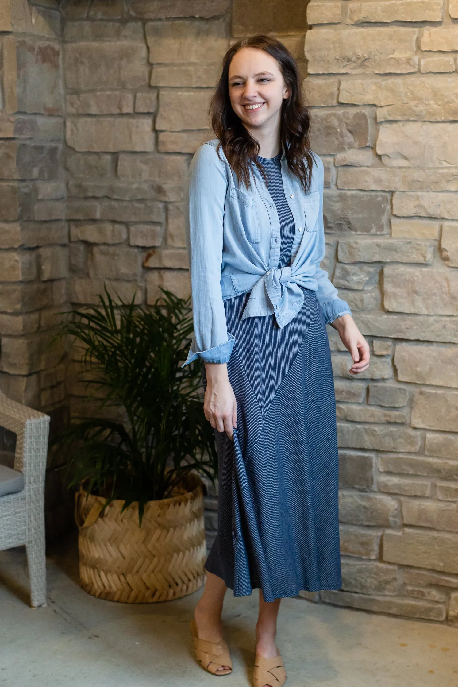 Navy Multi Striped Maxi Dress - FINAL SALE