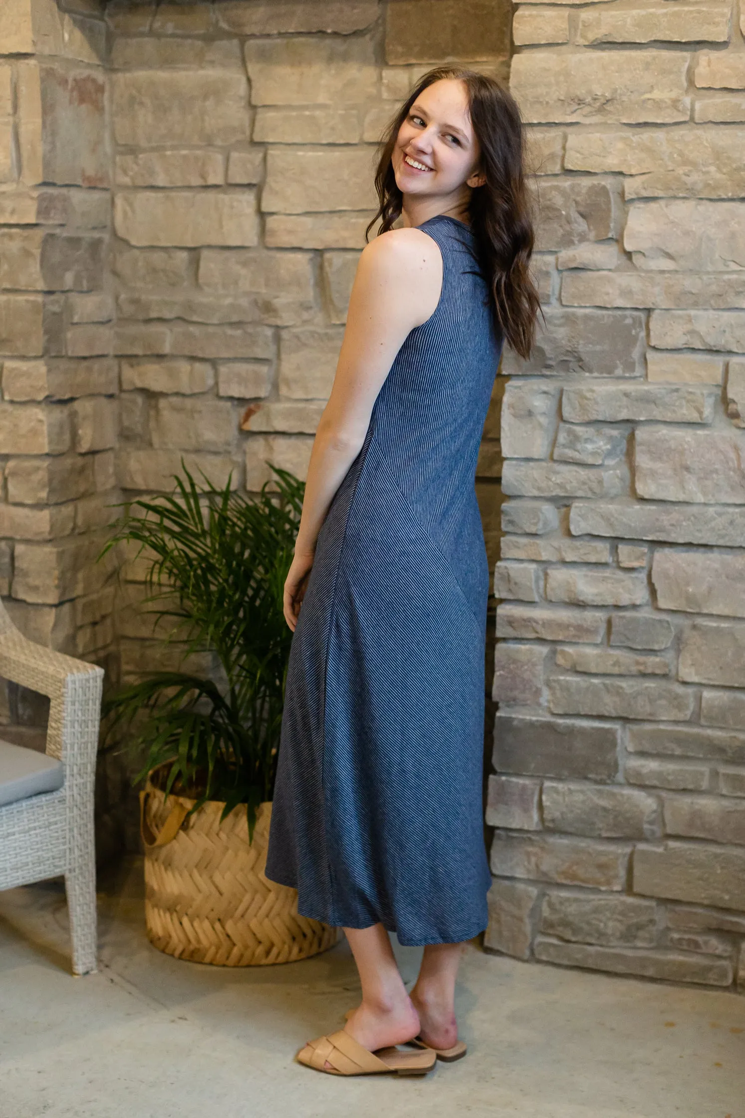 Navy Multi Striped Maxi Dress - FINAL SALE