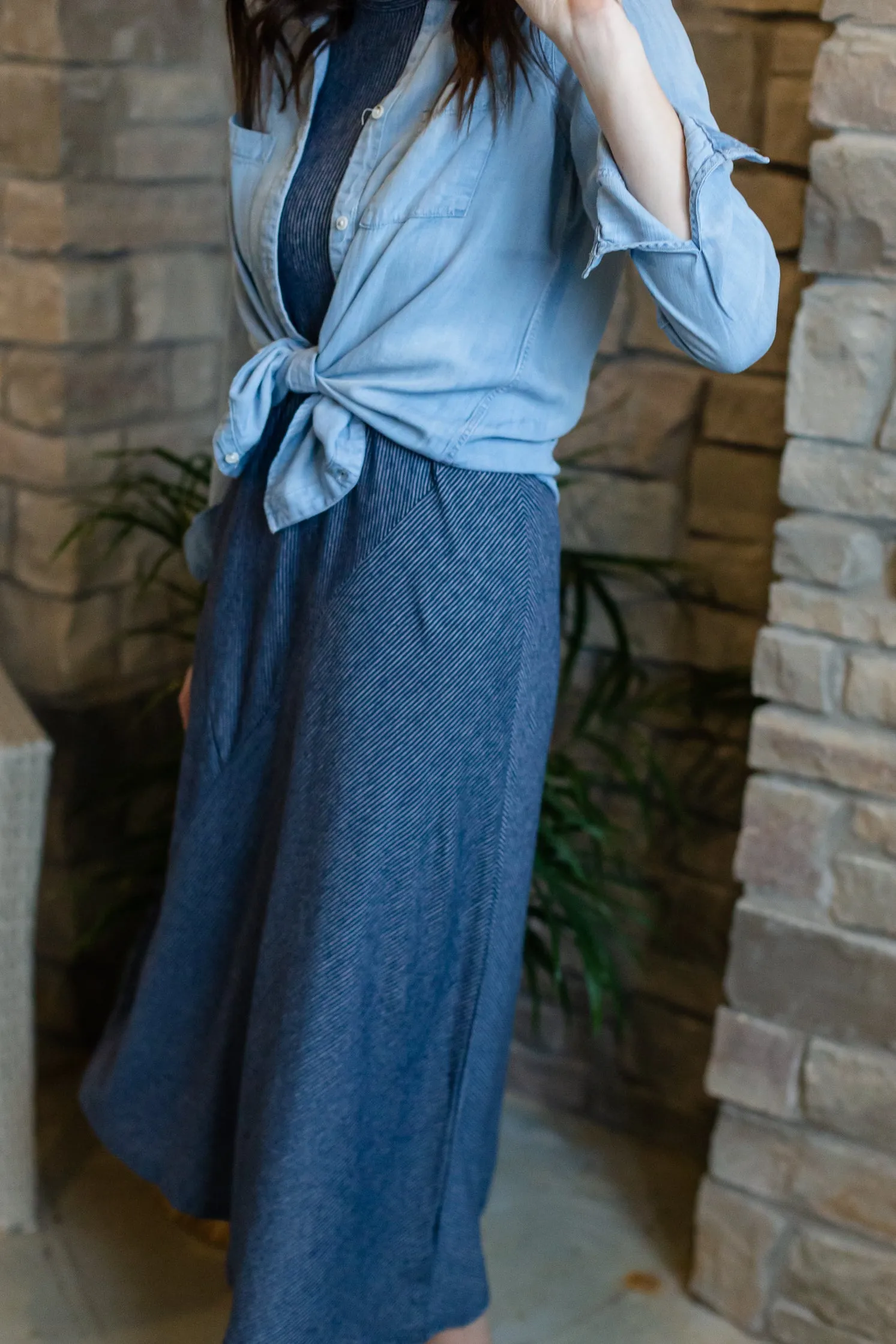 Navy Multi Striped Maxi Dress - FINAL SALE