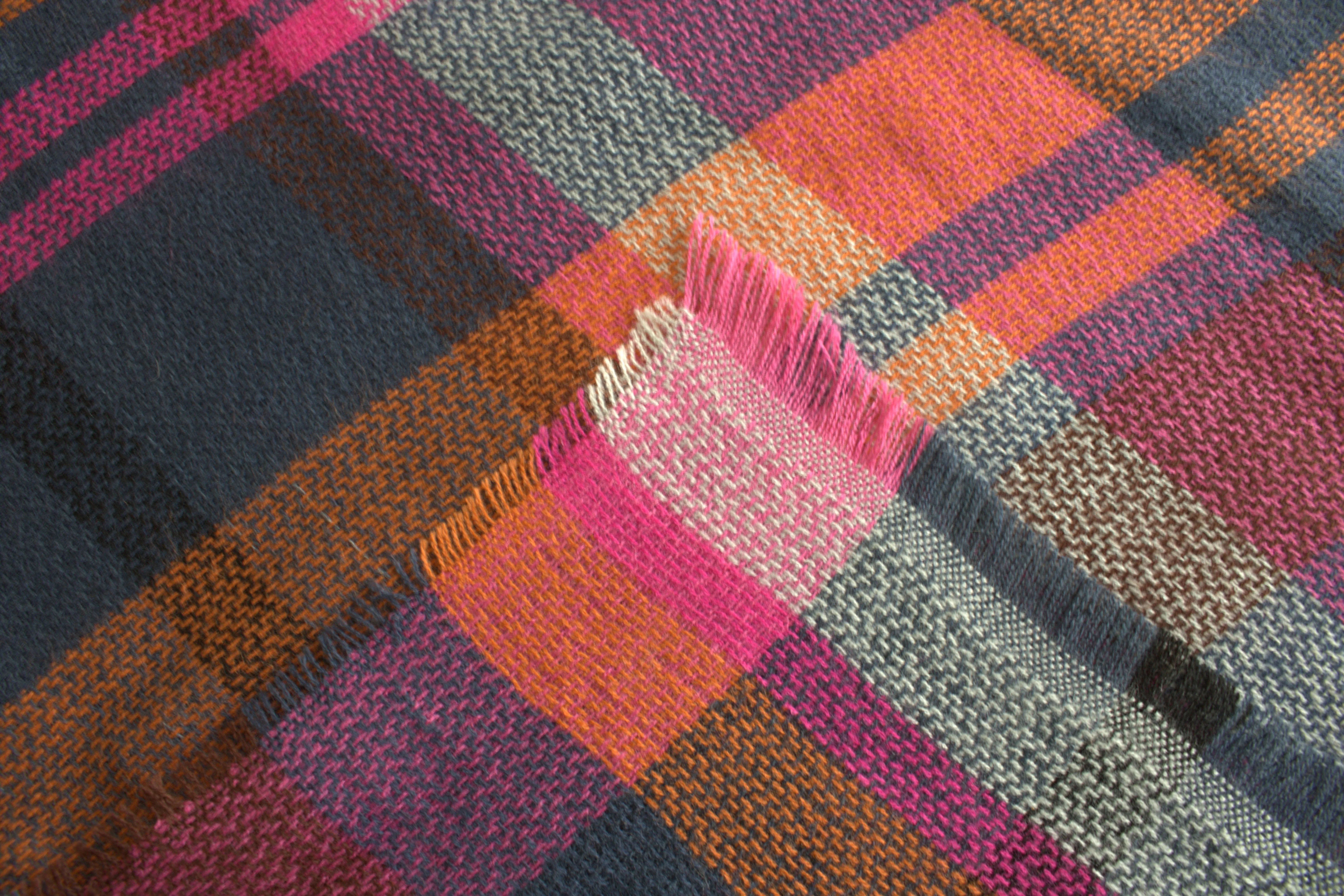 Navy, Pink and Orange Plaid Blanket Scarf/ Oversized Scarf/ Plaid Shawl/ Bridesmaid Gifts/ Christmas Plaid Scarf/ Throw plaid blanket/ Plaid Women's Blanket Scarf/ Women Scarf/ Gifts for Her/ Women Shawl/ Bridesmaid Scarf/ Fall Scarf