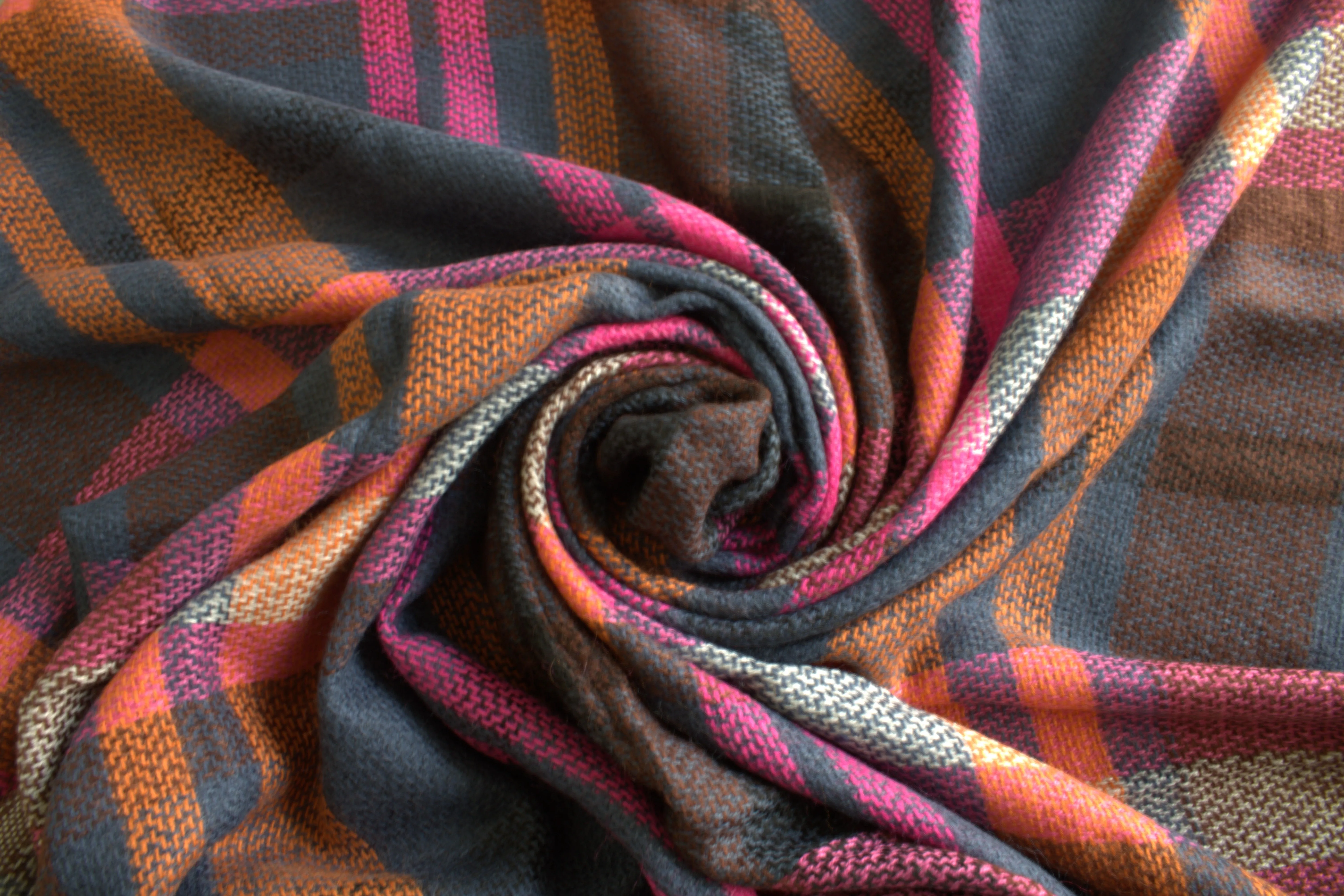 Navy, Pink and Orange Plaid Blanket Scarf/ Oversized Scarf/ Plaid Shawl/ Bridesmaid Gifts/ Christmas Plaid Scarf/ Throw plaid blanket/ Plaid Women's Blanket Scarf/ Women Scarf/ Gifts for Her/ Women Shawl/ Bridesmaid Scarf/ Fall Scarf