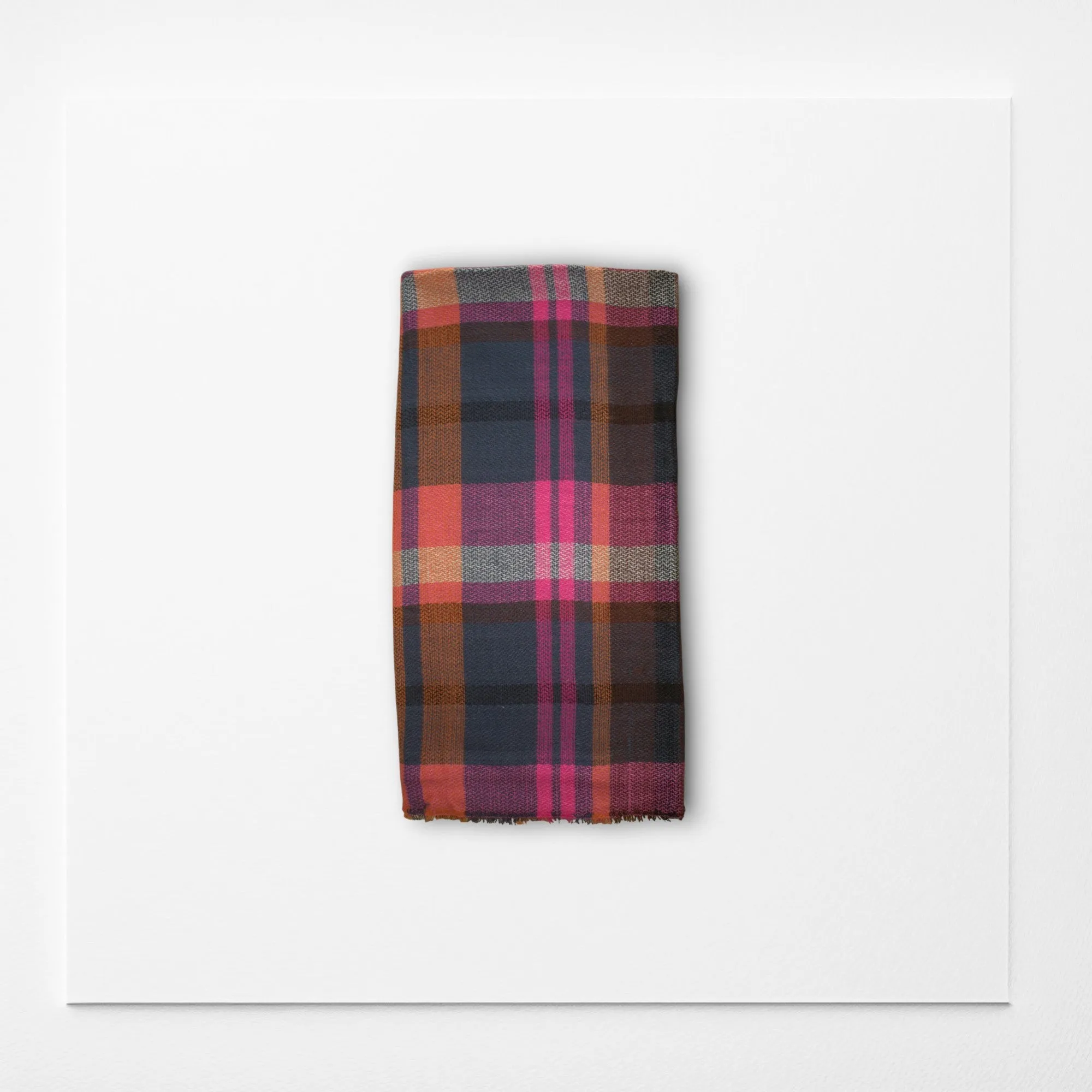 Navy, Pink and Orange Plaid Blanket Scarf/ Oversized Scarf/ Plaid Shawl/ Bridesmaid Gifts/ Christmas Plaid Scarf/ Throw plaid blanket/ Plaid Women's Blanket Scarf/ Women Scarf/ Gifts for Her/ Women Shawl/ Bridesmaid Scarf/ Fall Scarf