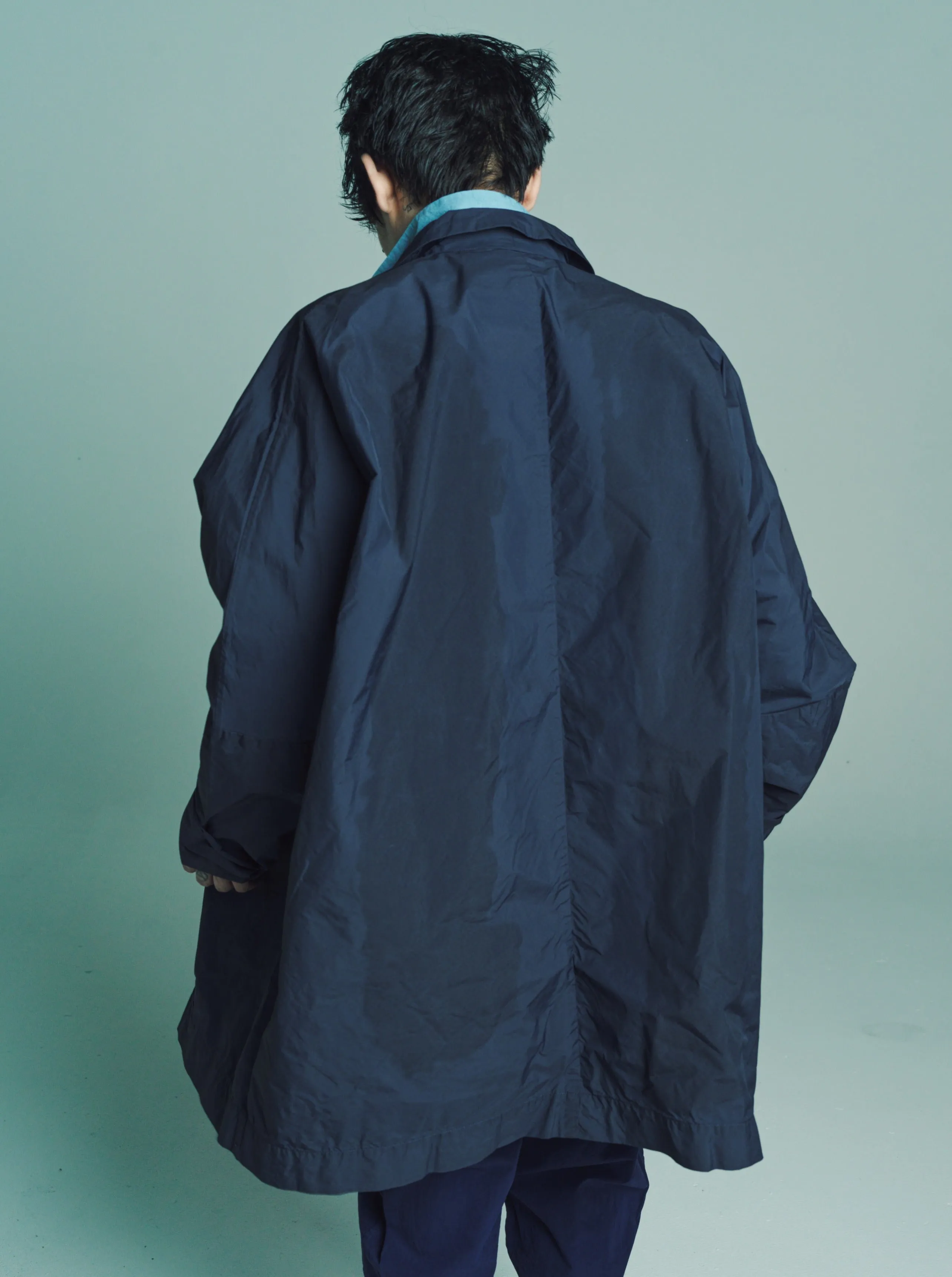 Navy Poly Padwax Manchester Coat
