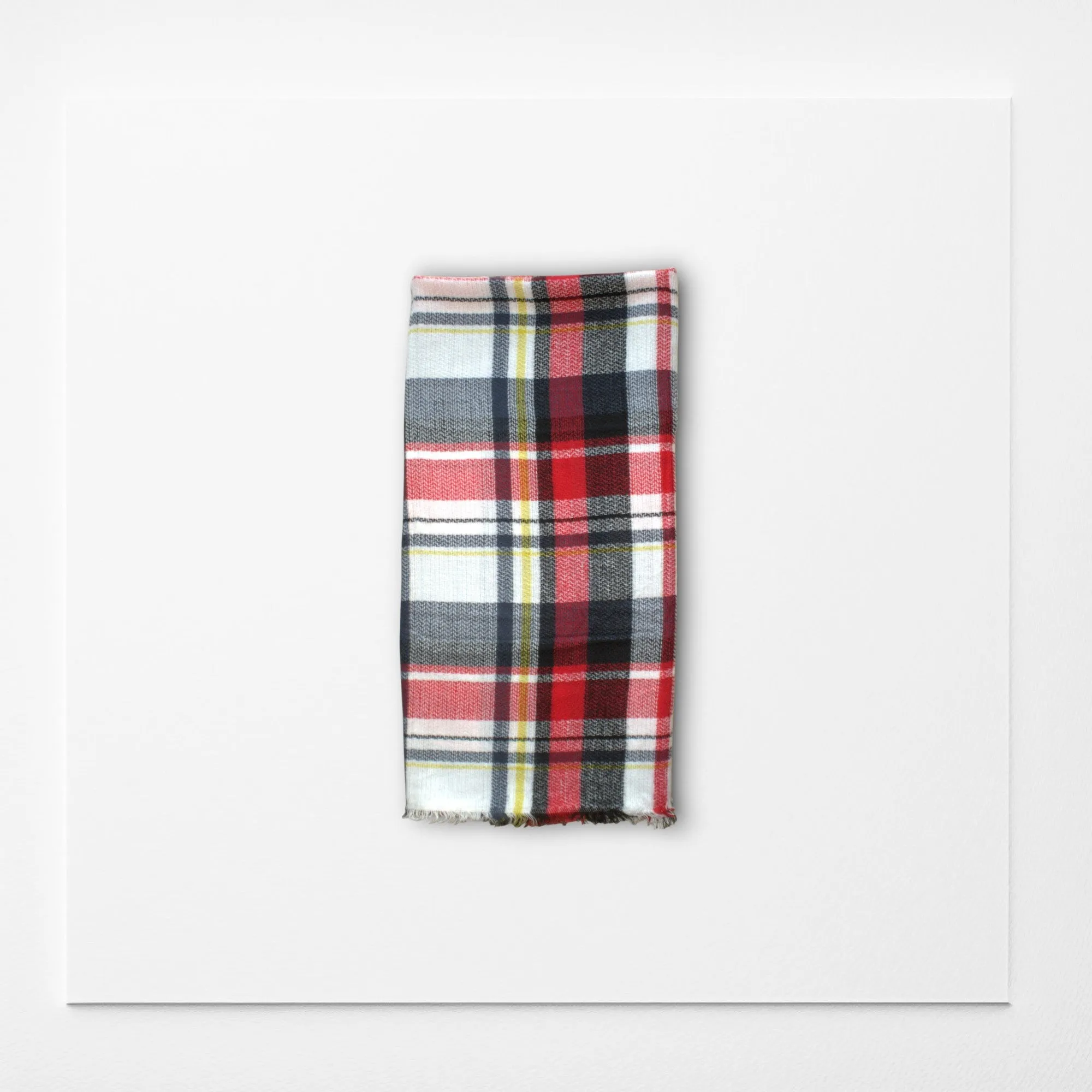Navy, Red and White Blanket Scarf with Yellow Stripe/ Oversized Scarf/ Plaid Shawl/ Bridesmaid Gifts/ Christmas Plaid Scarf/ Throw plaid blanket/ Plaid Women's Blanket Scarf/ Women Scarf/ Gifts for Her/ Women Shawl/ Bridesmaid Scarf/ Fall Scarf