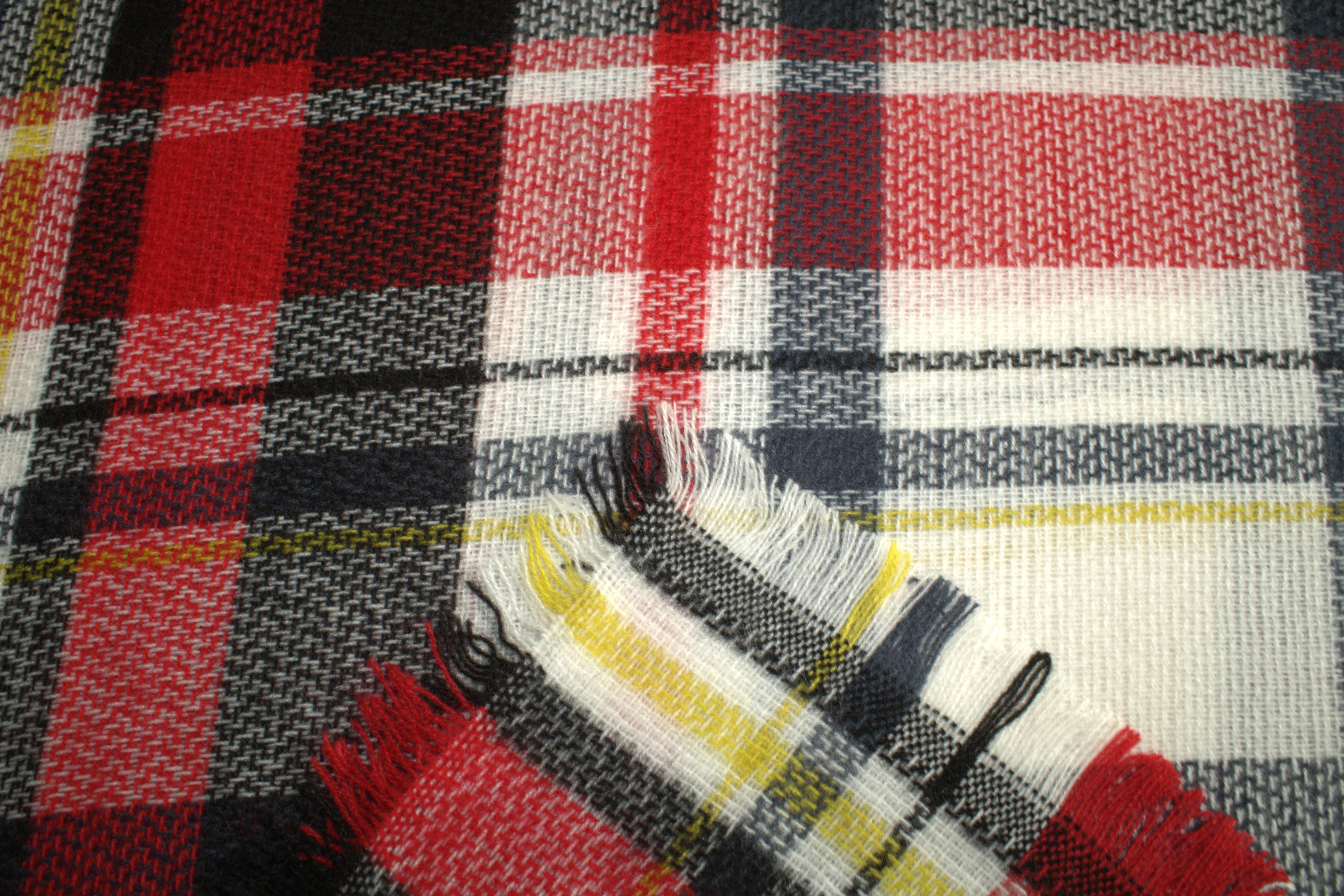 Navy, Red and White Blanket Scarf with Yellow Stripe/ Oversized Scarf/ Plaid Shawl/ Bridesmaid Gifts/ Christmas Plaid Scarf/ Throw plaid blanket/ Plaid Women's Blanket Scarf/ Women Scarf/ Gifts for Her/ Women Shawl/ Bridesmaid Scarf/ Fall Scarf