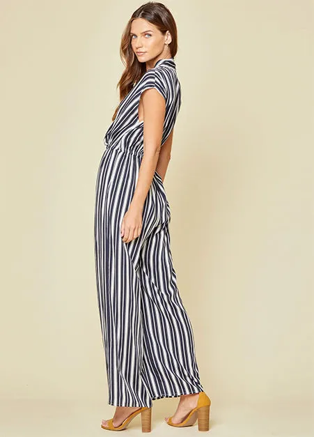 Navy Stripe Jumpsuit