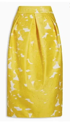 Next Womens Yellow Jacquard Tulip Skirt