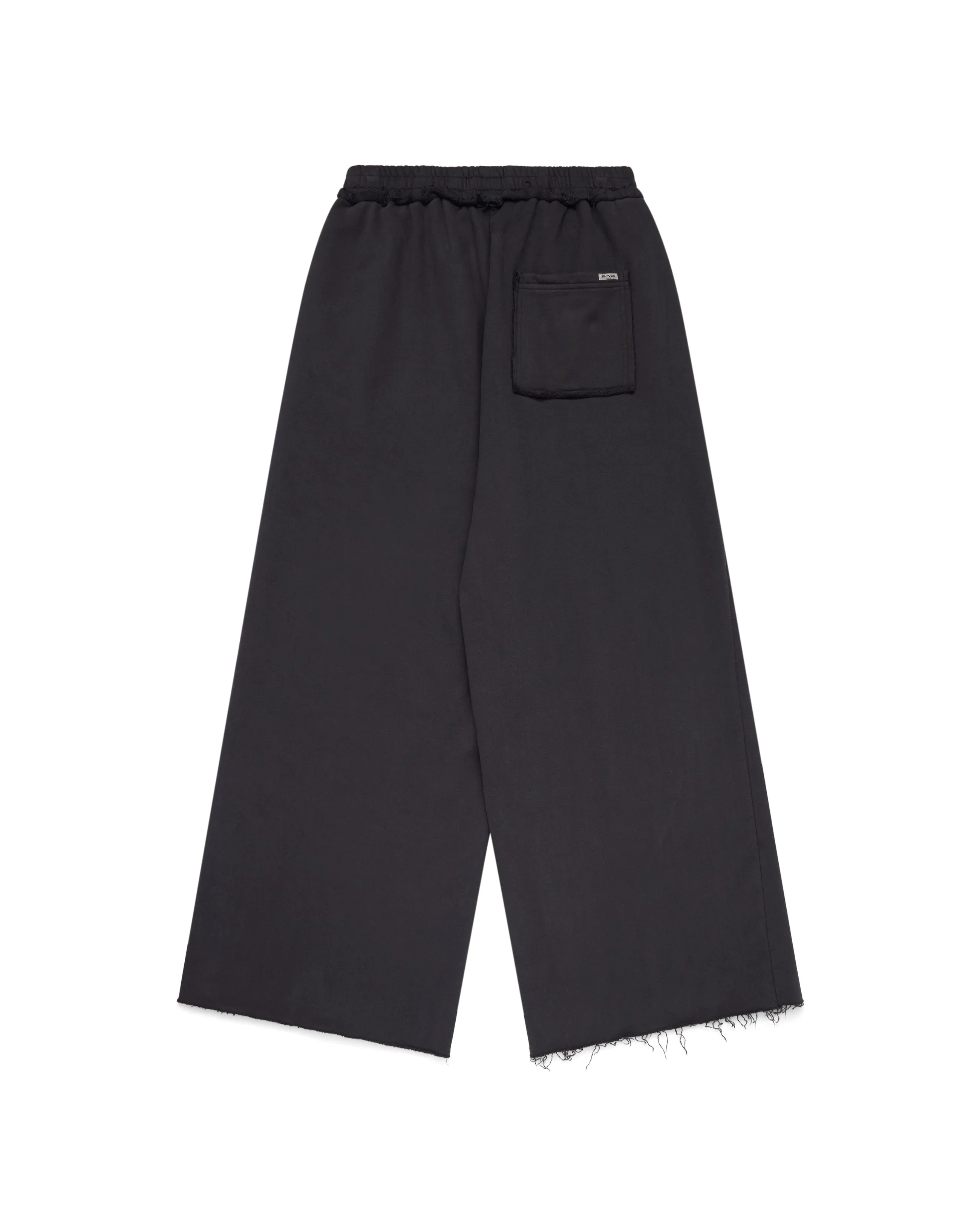 Nichijō Wide Leg Washed Black Cotton Sweatpants