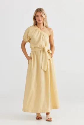 Nola Maxi Dress in Gold Check