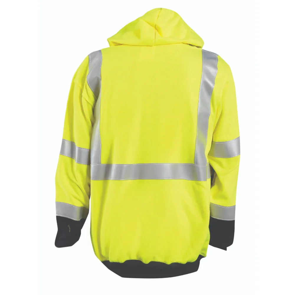OccuNomix Flame Resistant High Visibility Hooded Windbreaker Jacket - Yellow/Black - Type R Class 3- FR-SM2313