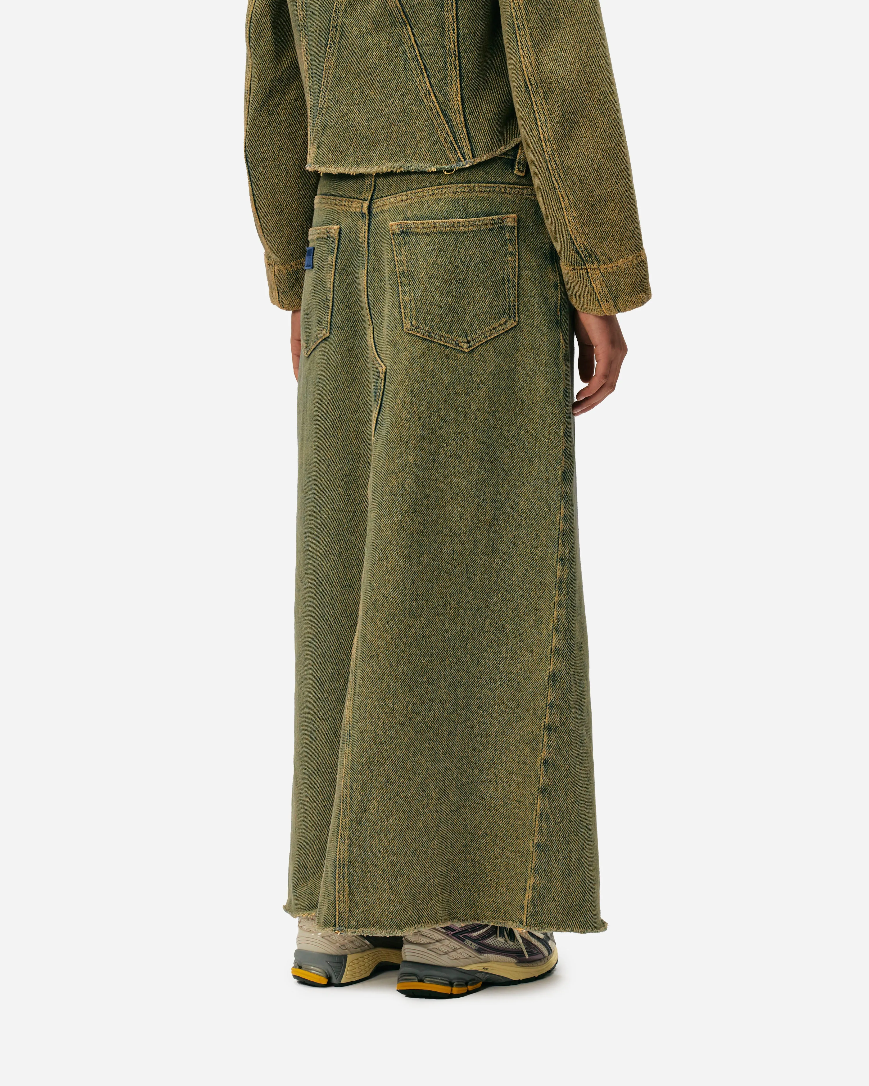 Overdyed Heavy Denim Maxi Skirt