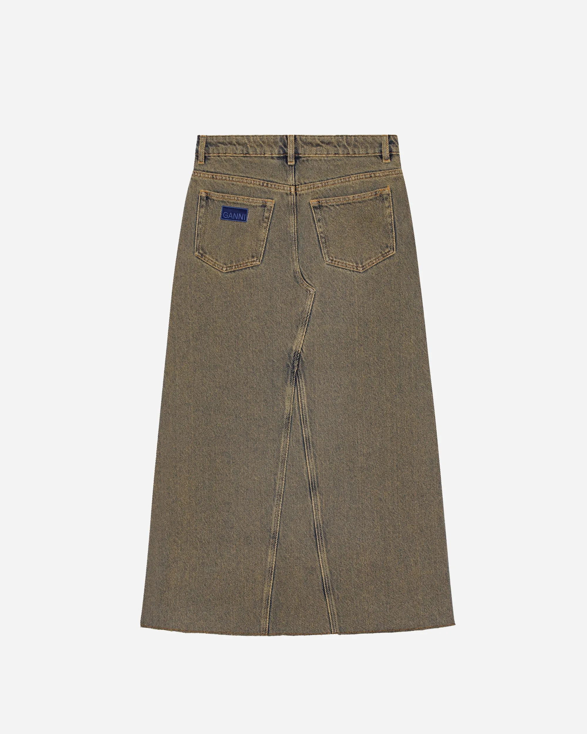 Overdyed Heavy Denim Maxi Skirt