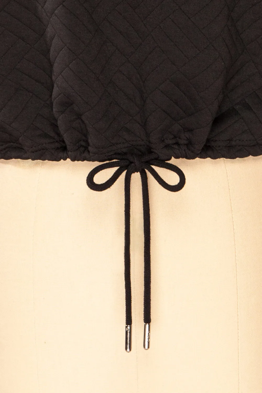 Paris Black | Cropped Sweater w/ Drawstring