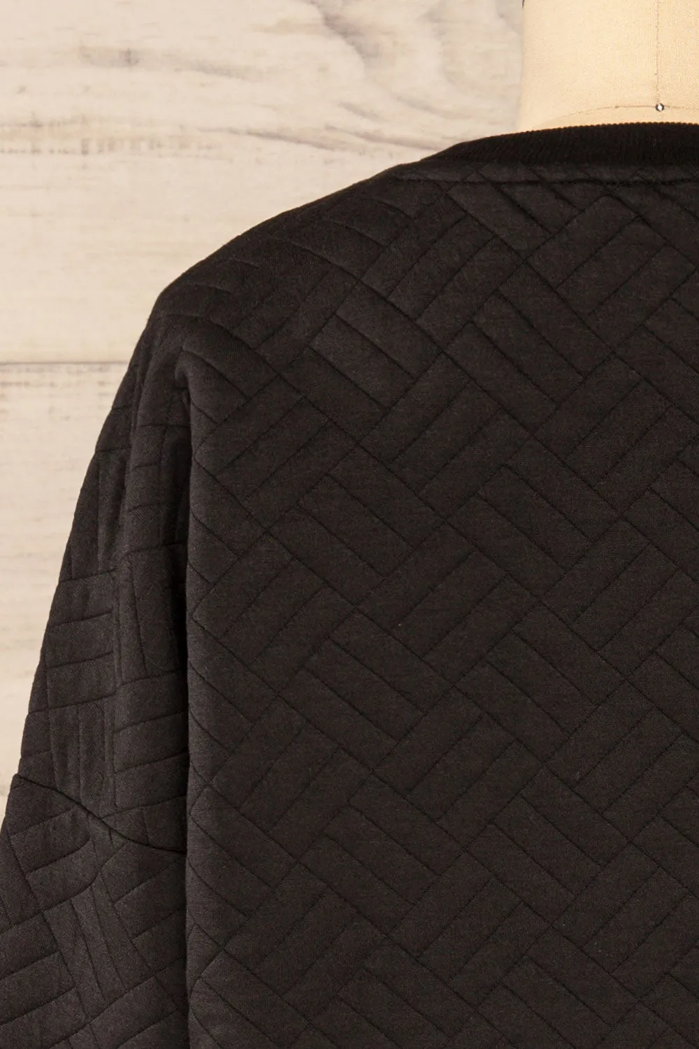 Paris Black | Cropped Sweater w/ Drawstring