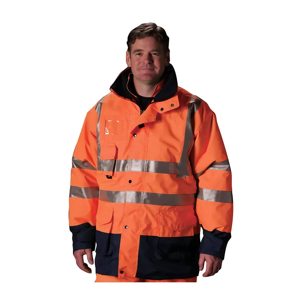 PIP 343-1756-OR/2X ANSI Type R Class 3 7-in-1 All Conditions Coat with Inner Jacket and Vest Combination
