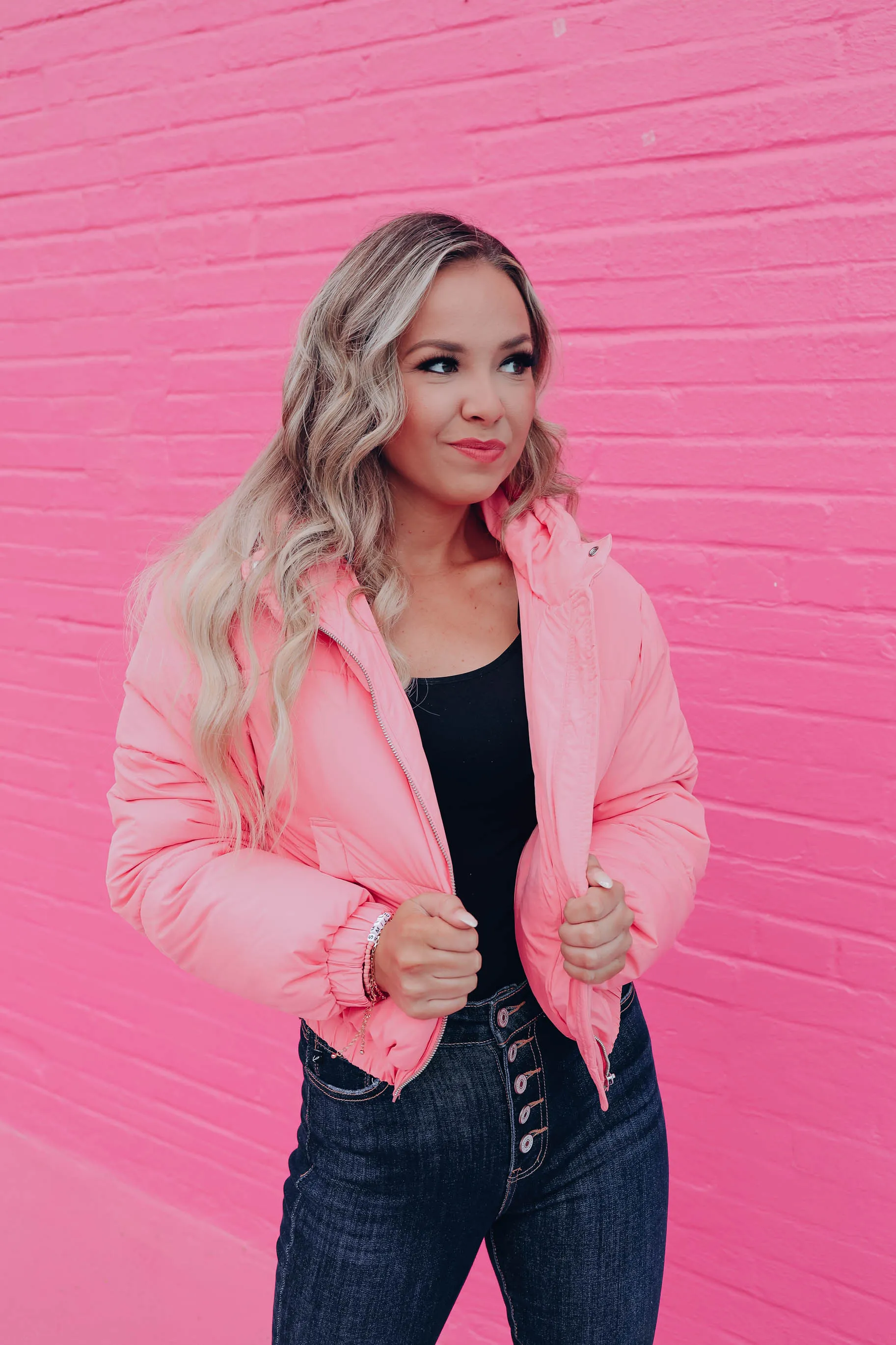 Polar Plunge Puffer Jacket - Pink