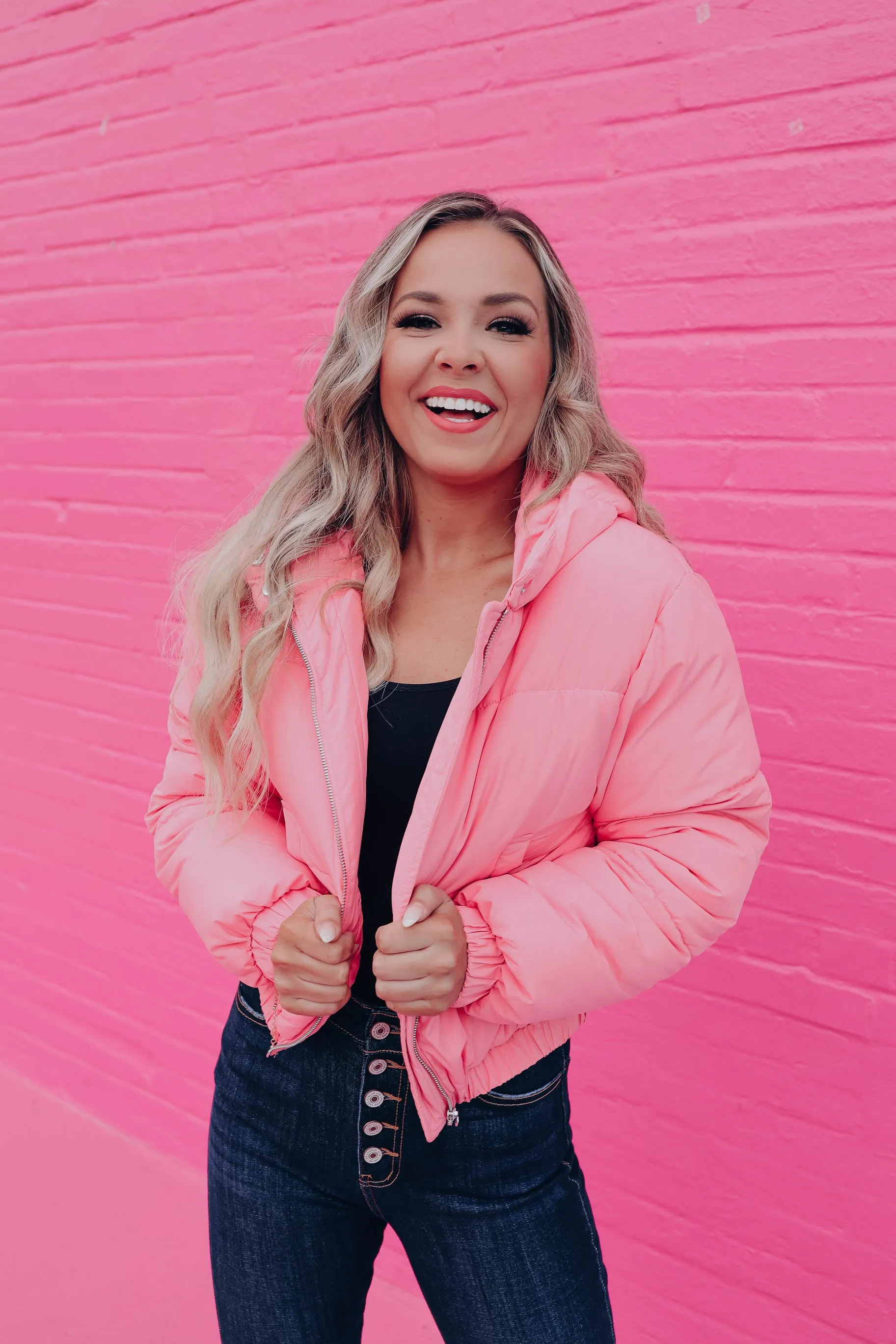 Polar Plunge Puffer Jacket - Pink