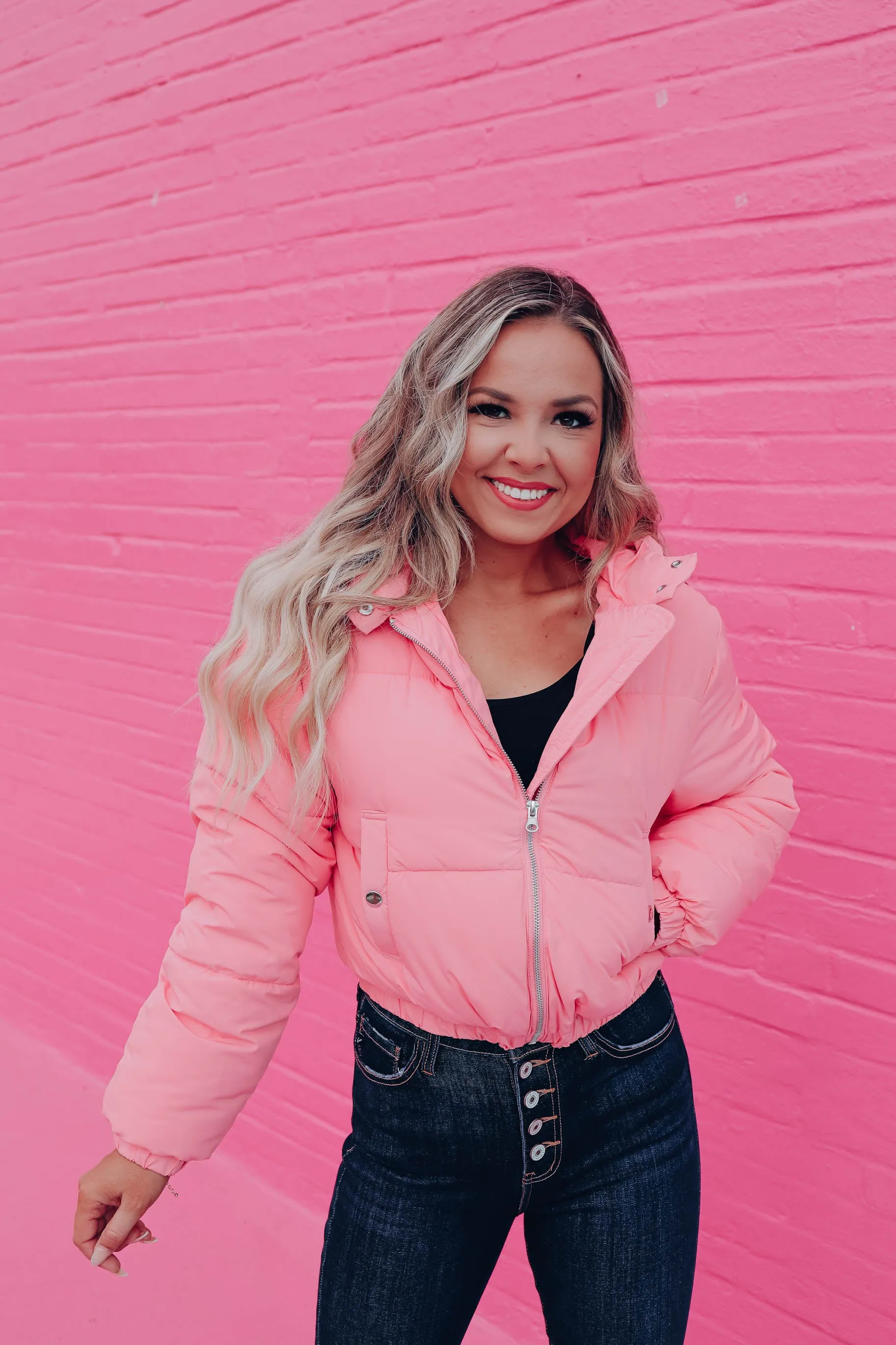 Polar Plunge Puffer Jacket - Pink