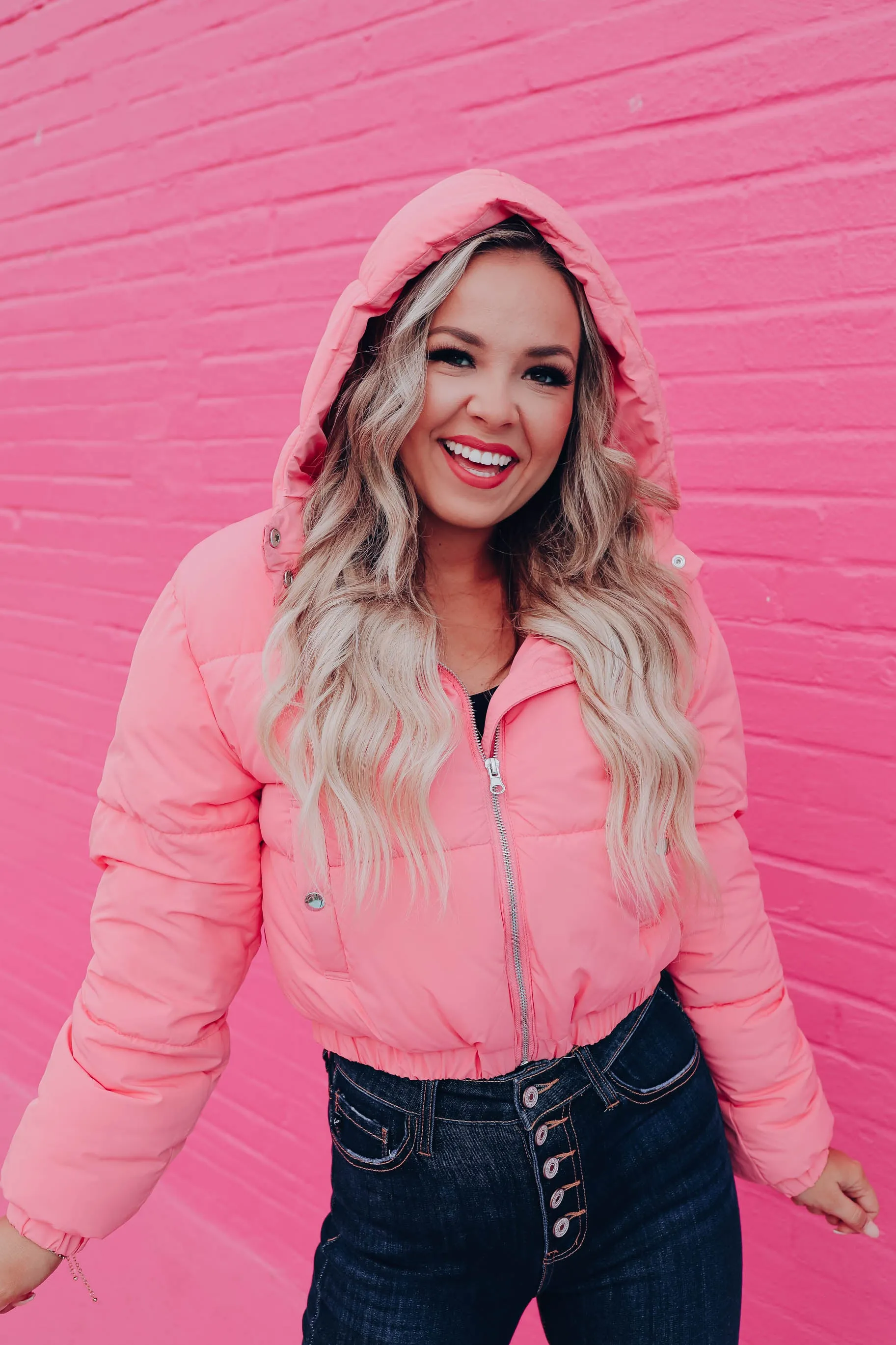 Polar Plunge Puffer Jacket - Pink