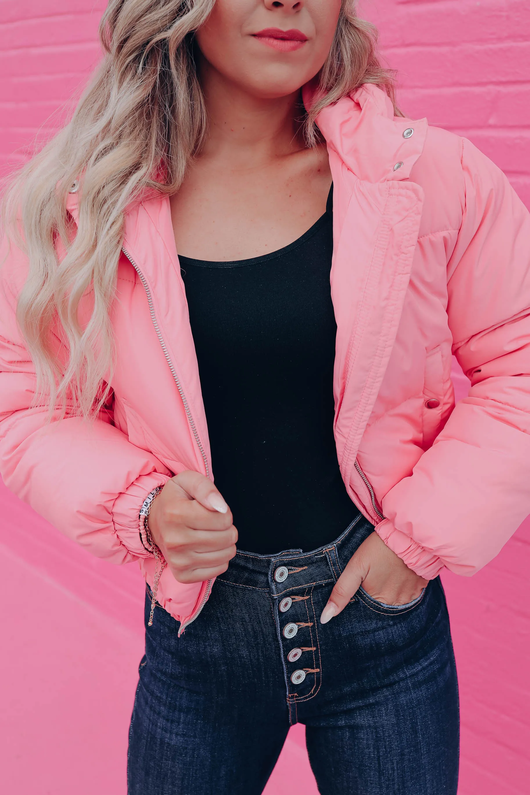Polar Plunge Puffer Jacket - Pink