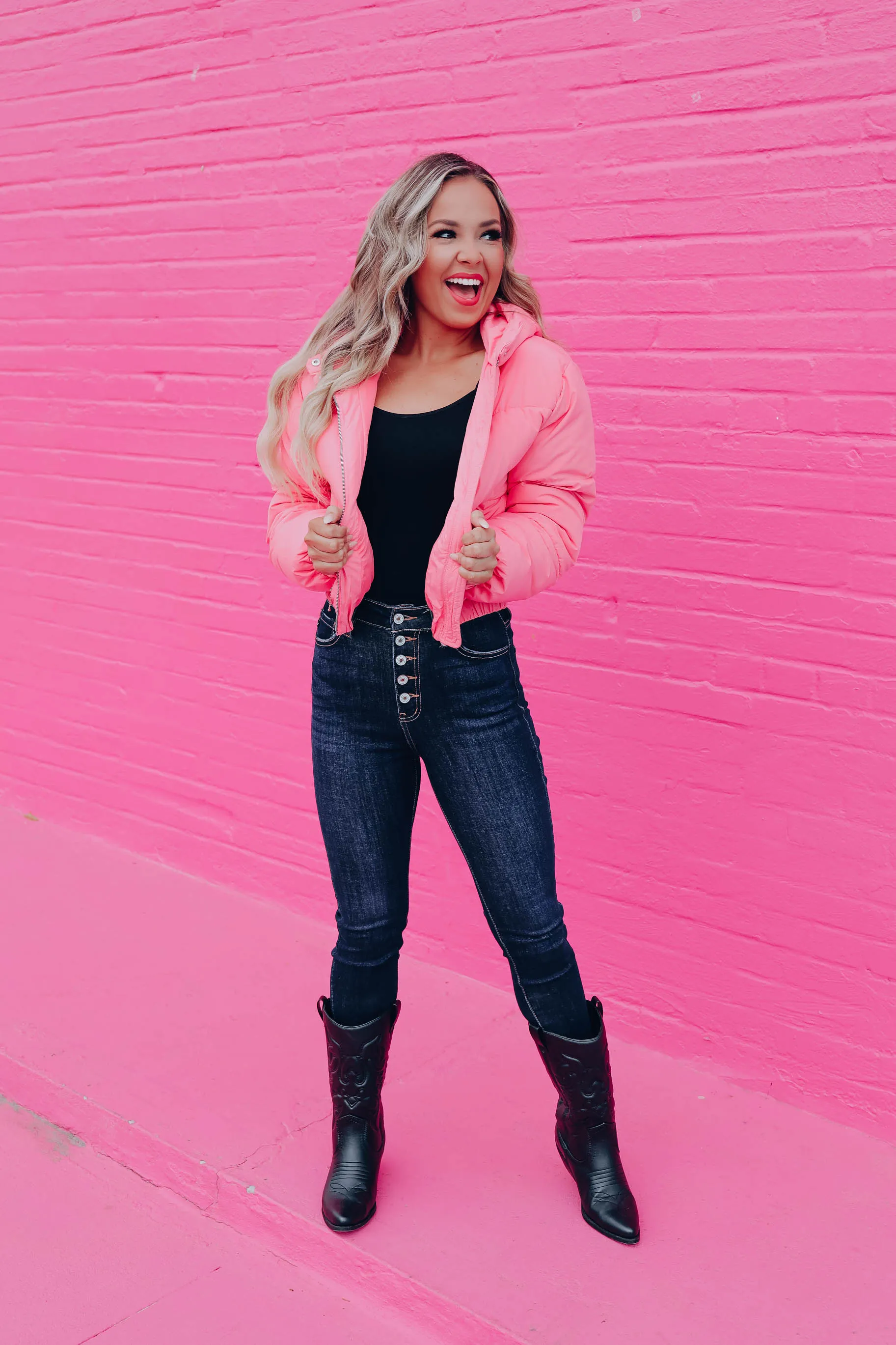 Polar Plunge Puffer Jacket - Pink