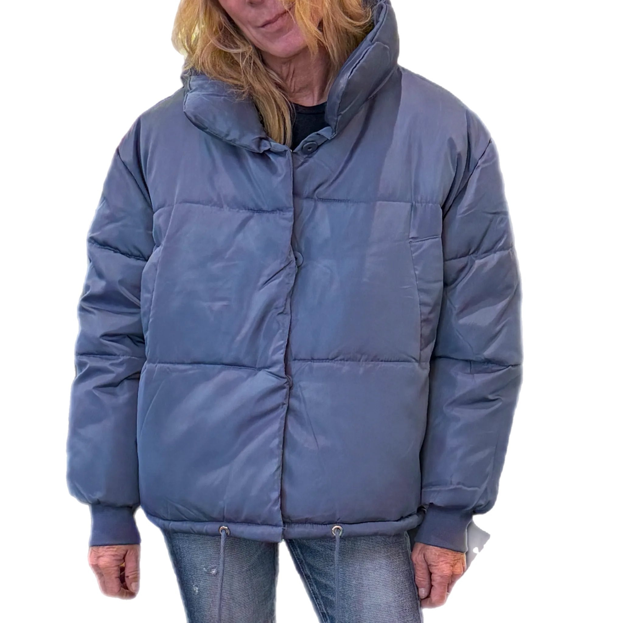 Puffy Jacket Snaps On Front