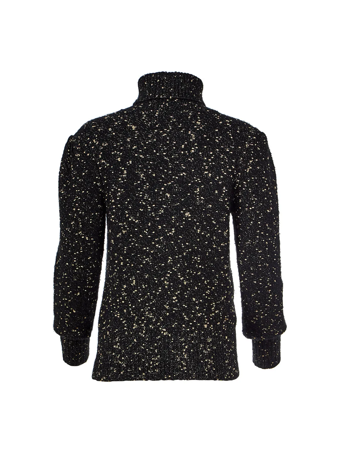 Shimmer Turtleneck Sweater in Black