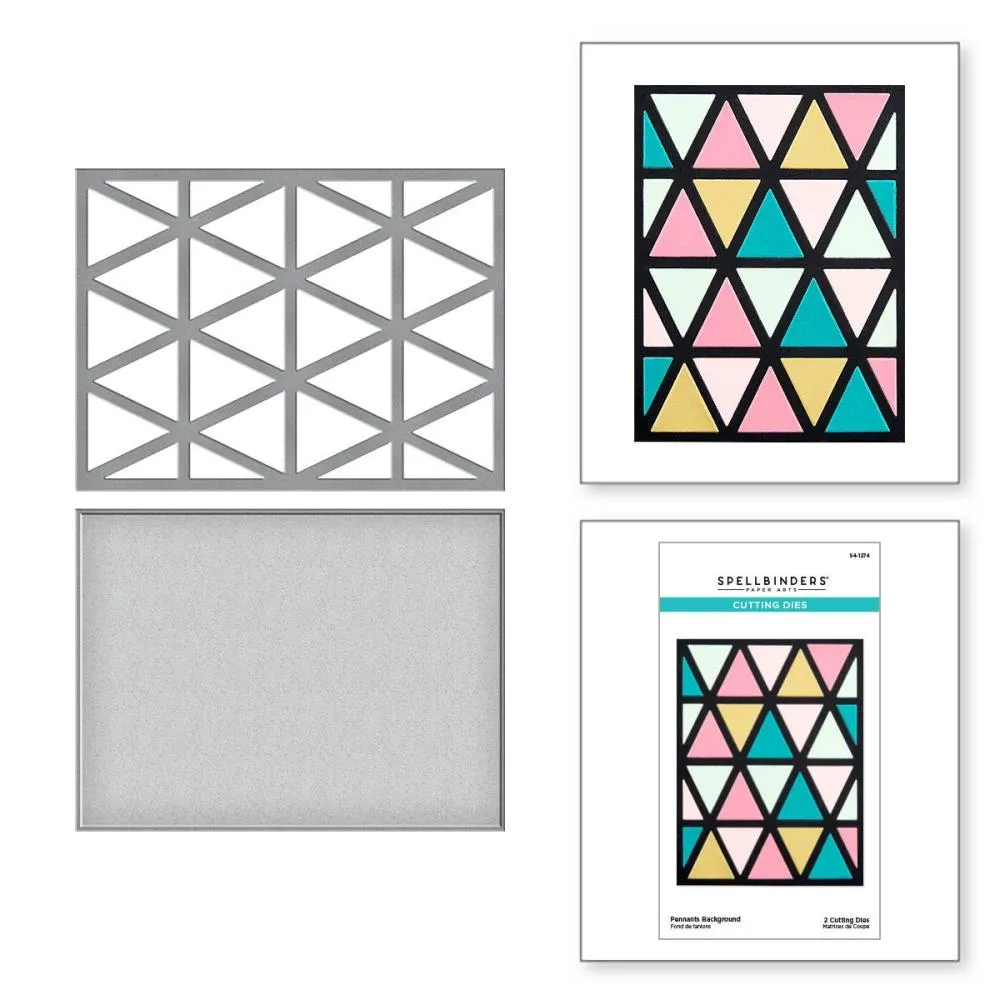Spellbinders Etched Dies Pennants Background*