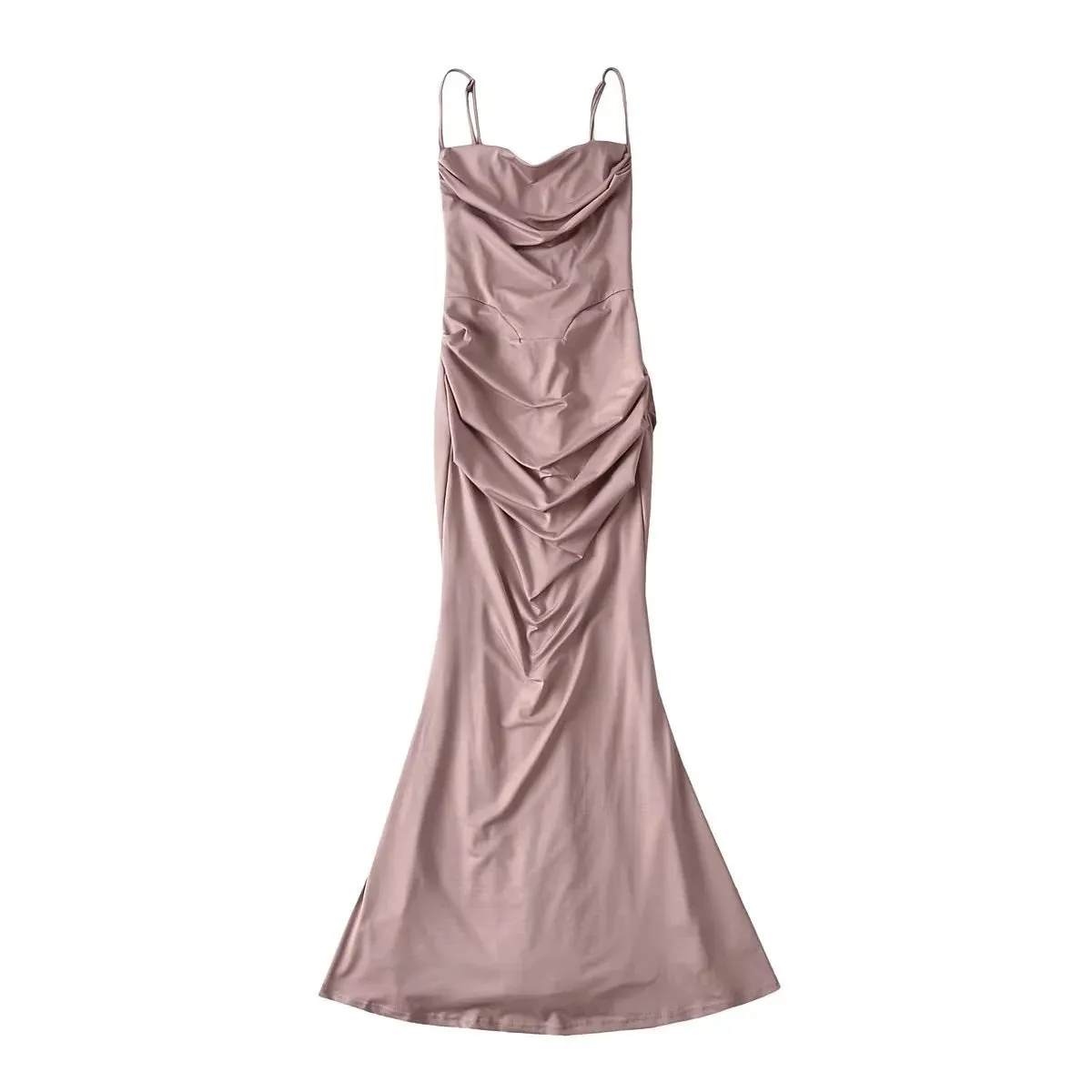 Stunner Socialite Fishtail Maxi Dress Slimming Waist in Pure White, Black, Red Wine and Nude Size S, M, L