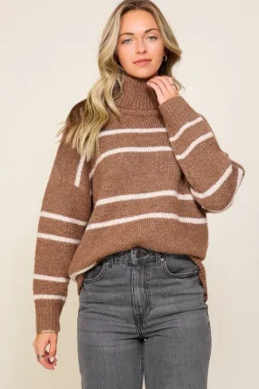 Turtleneck Pinstripe Sweater