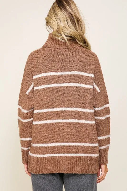Turtleneck Pinstripe Sweater