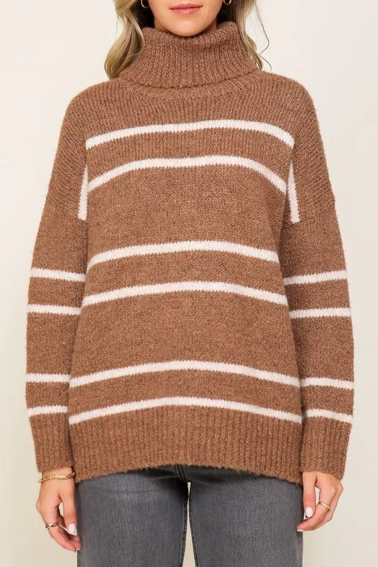 Turtleneck Pinstripe Sweater