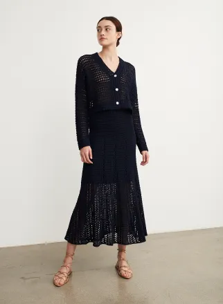 Vince Crochet Cardigan Navy
