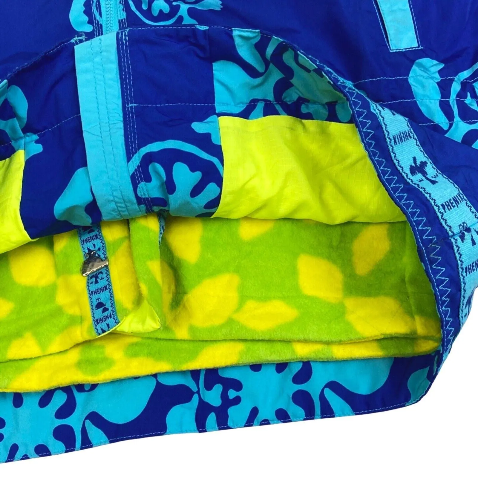 Vintage 90s Blue All Over Turtle Print Fleece Lined Phenix Ski Jacket XL
