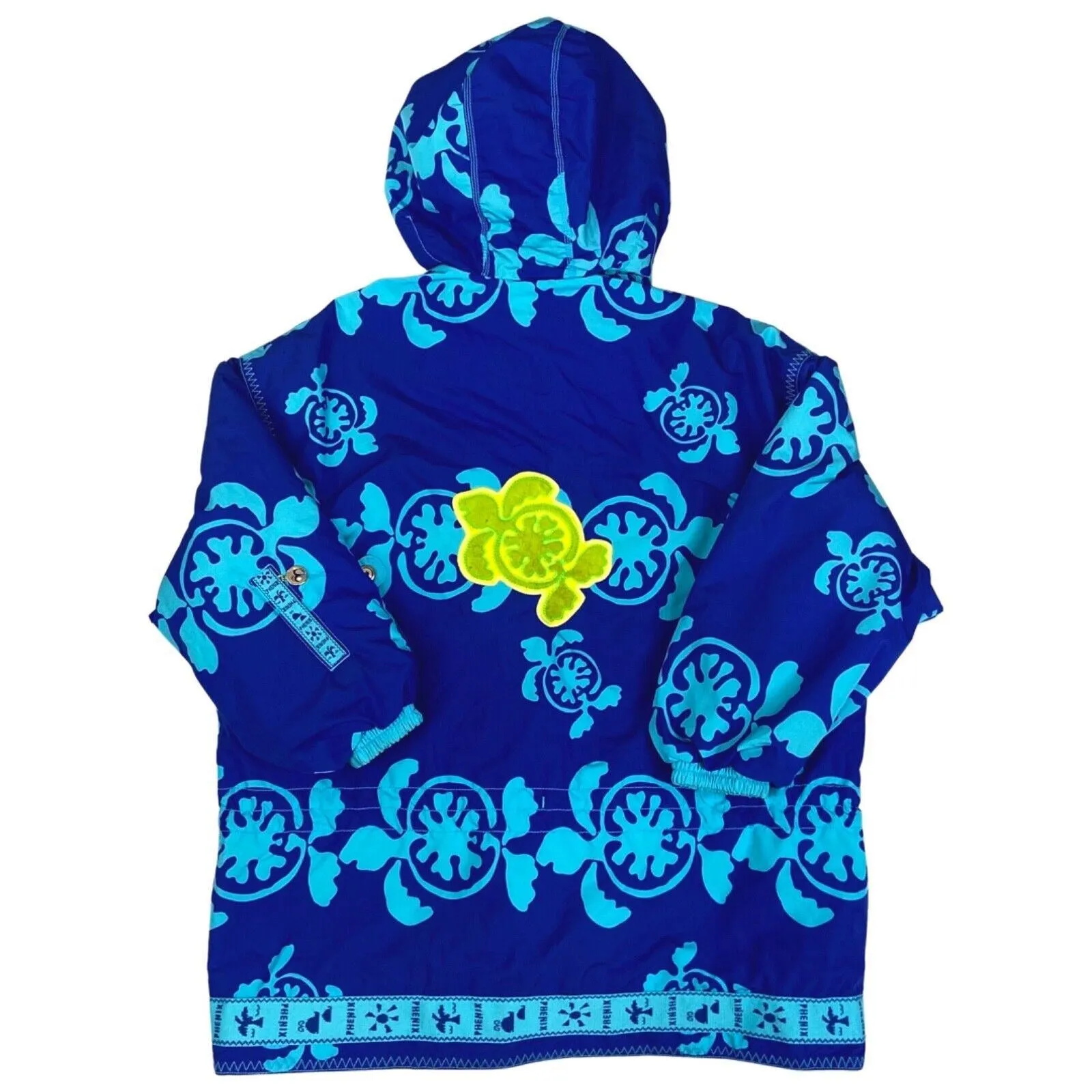Vintage 90s Blue All Over Turtle Print Fleece Lined Phenix Ski Jacket XL