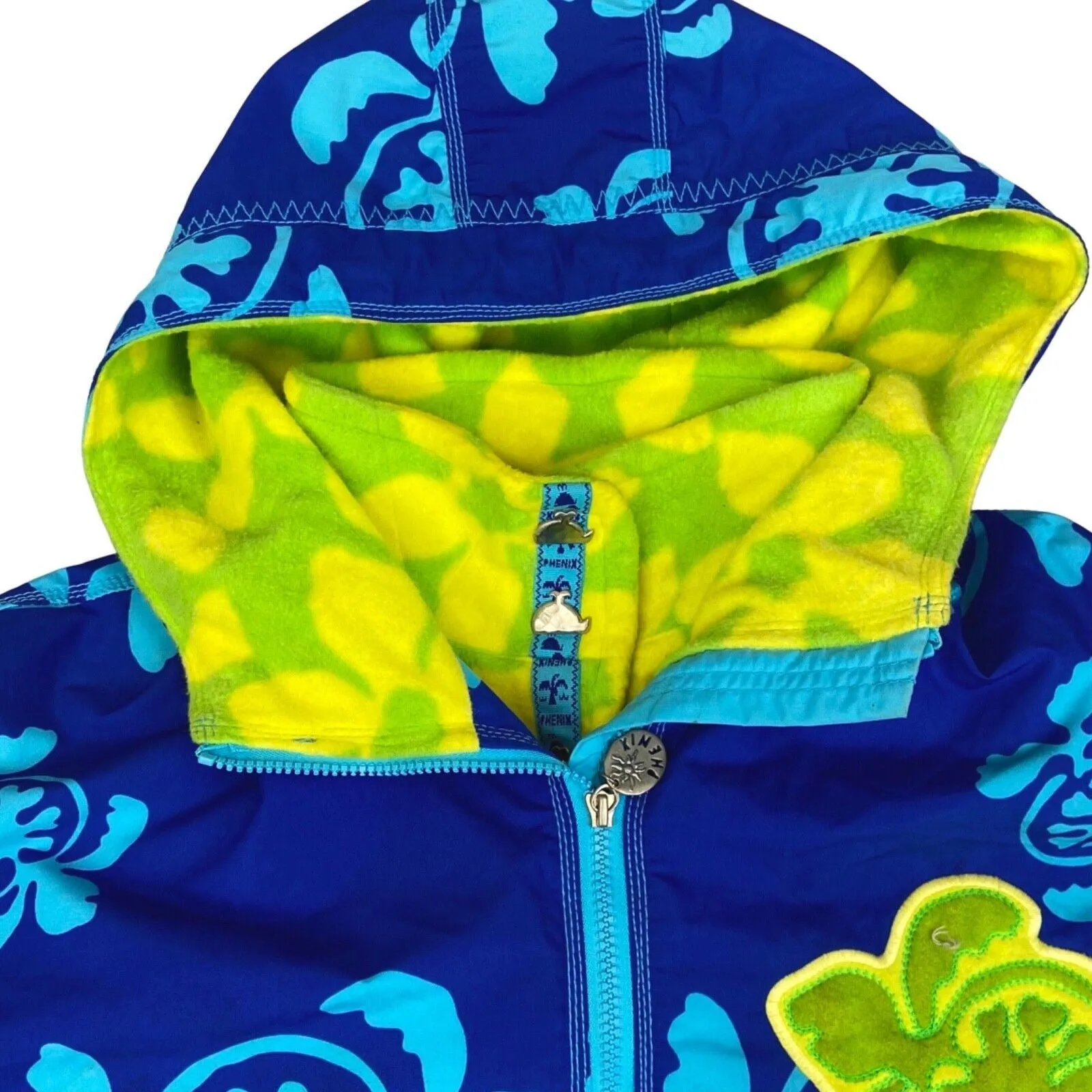 Vintage 90s Blue All Over Turtle Print Fleece Lined Phenix Ski Jacket XL