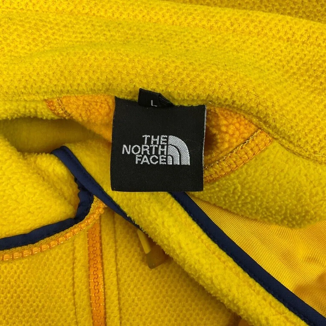 Vintage 90s Bright Yellow Blue The North Face Fleece Zip-Up Jacket S