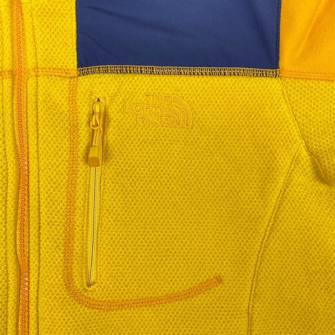 Vintage 90s Bright Yellow Blue The North Face Fleece Zip-Up Jacket S