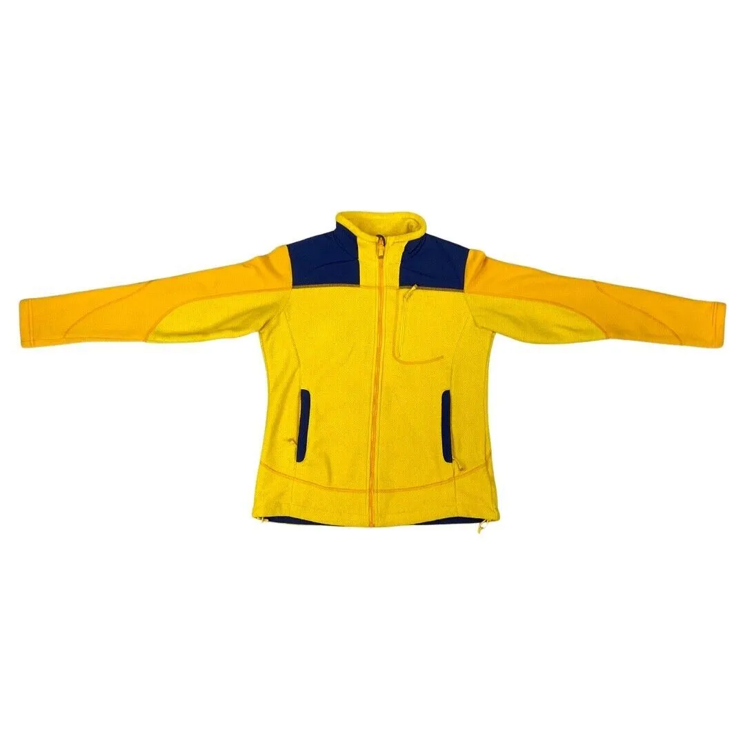 Vintage 90s Bright Yellow Blue The North Face Fleece Zip-Up Jacket S