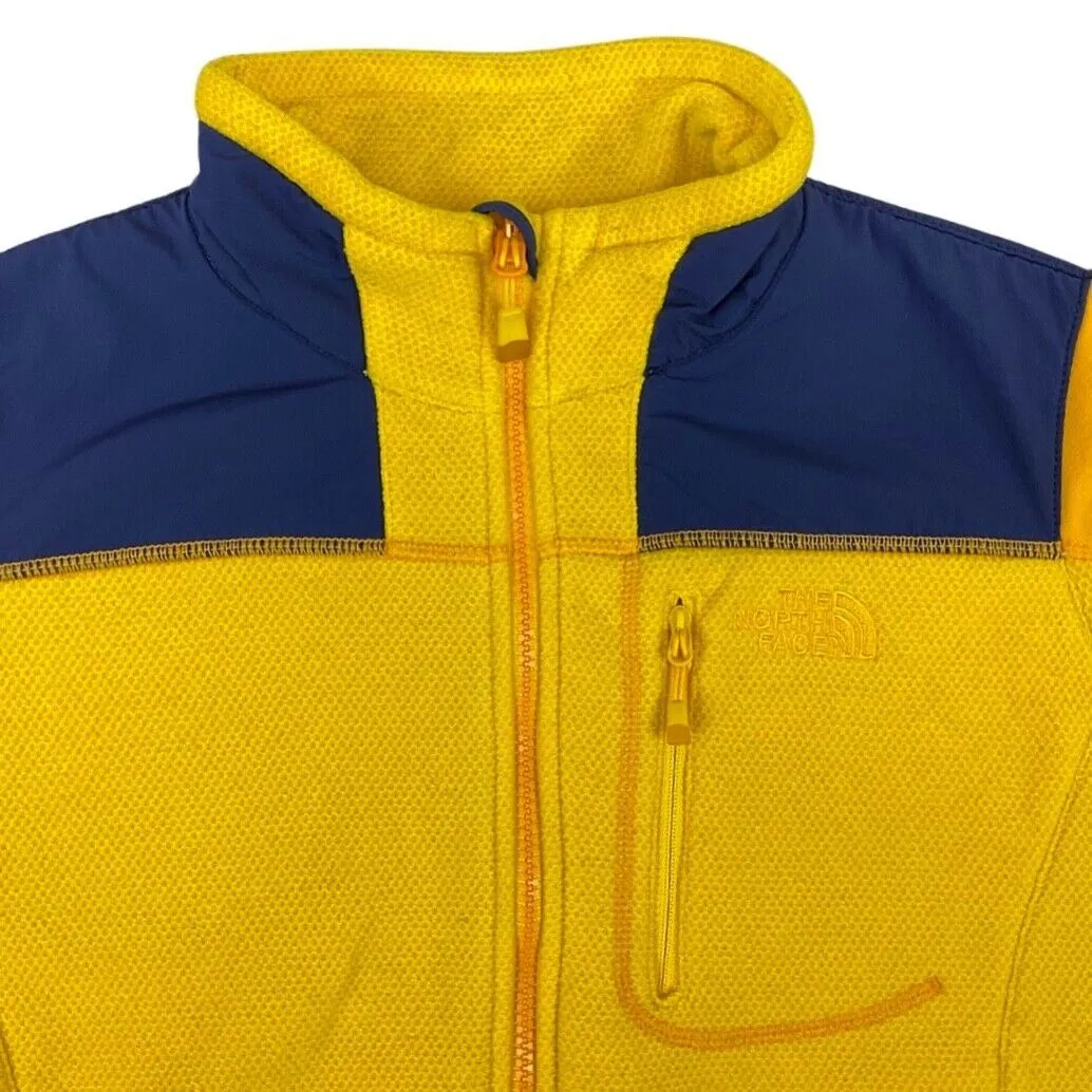 Vintage 90s Bright Yellow Blue The North Face Fleece Zip-Up Jacket S
