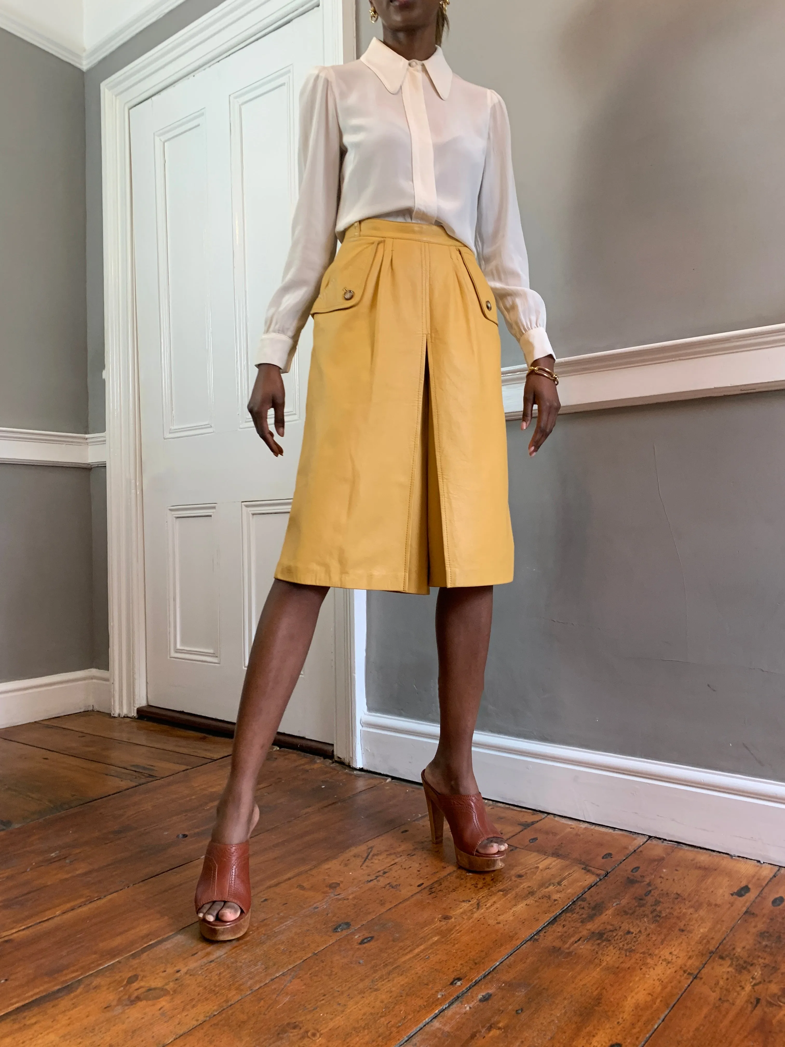 Vintage leather culotte - shorts