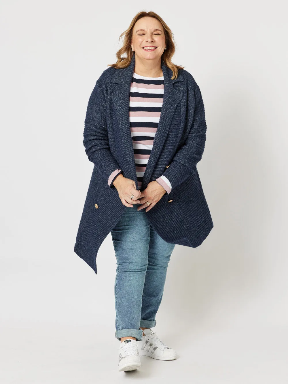Violet Knit Cardigan - Navy
