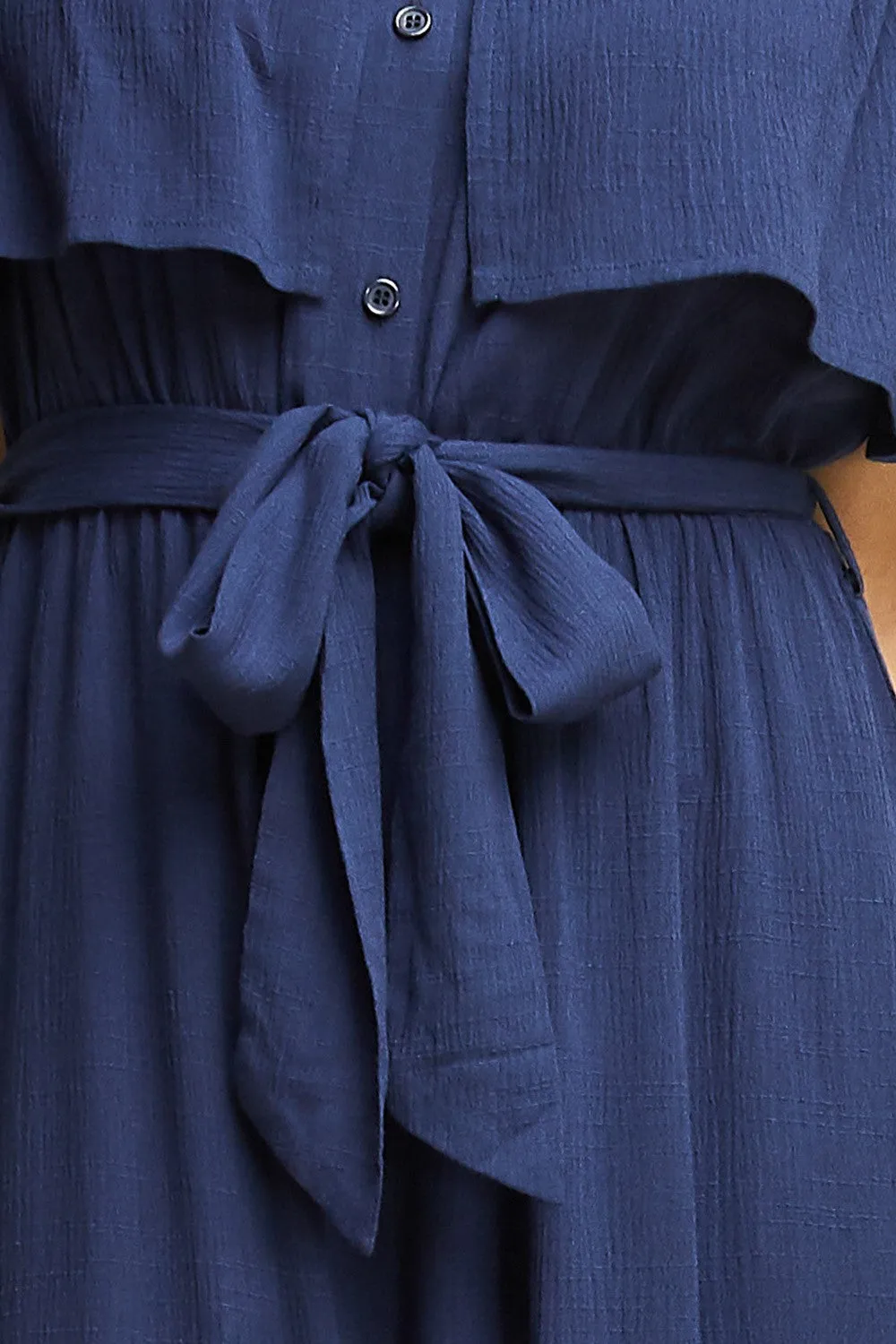 Wherever Off the Shoulder Jumpsuit, Navy