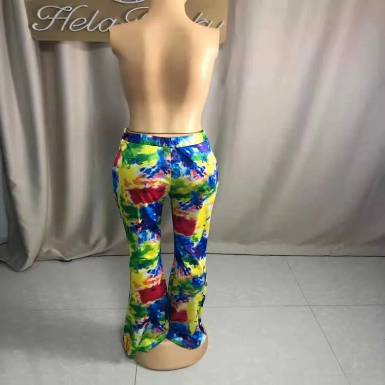 Wholesale women's temperament tie-dye flared pants (CL9016)