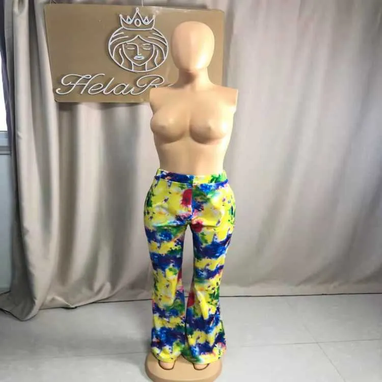 Wholesale women's temperament tie-dye flared pants (CL9016)