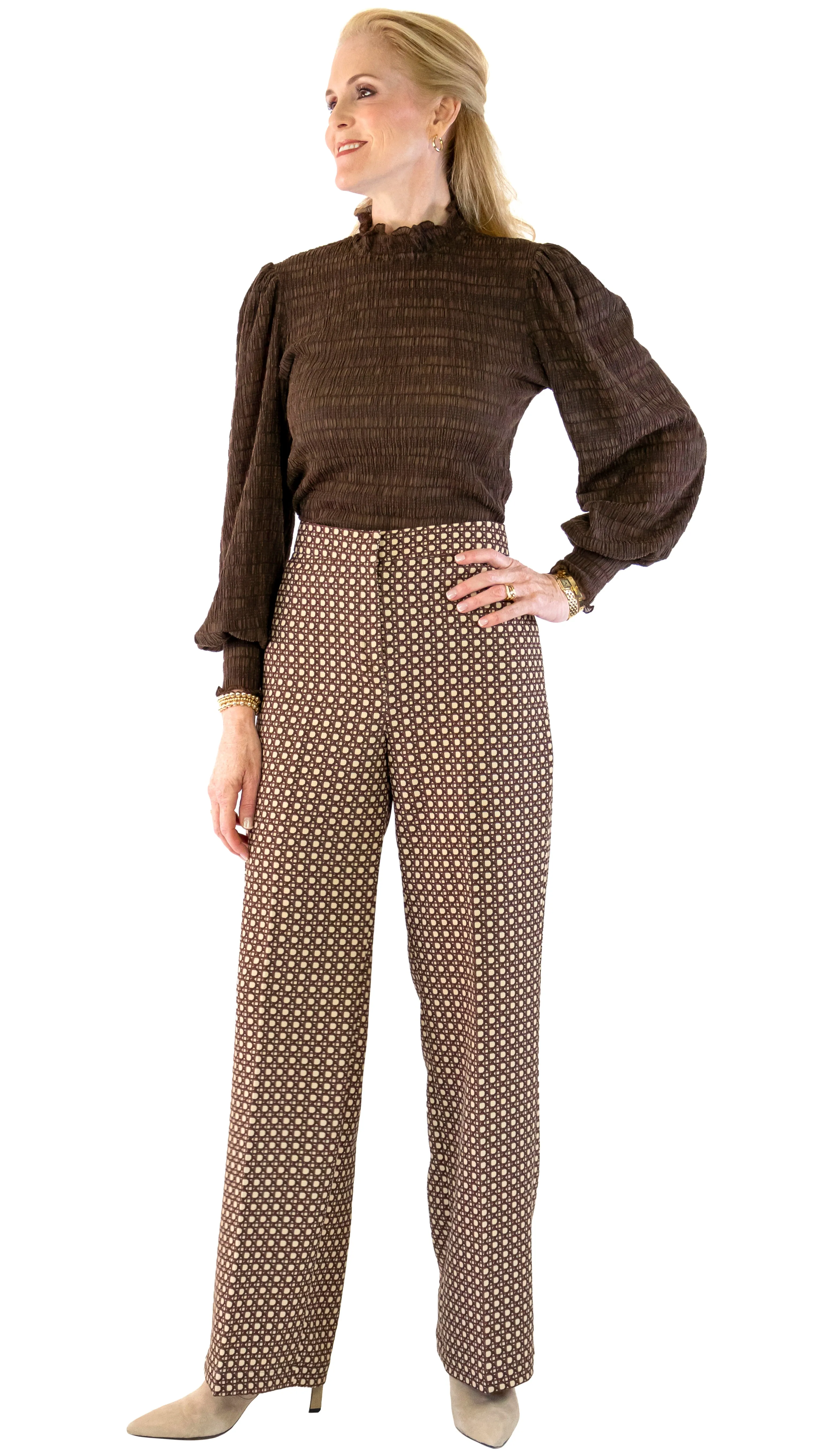 Wicker Patterned Trousers - Brown