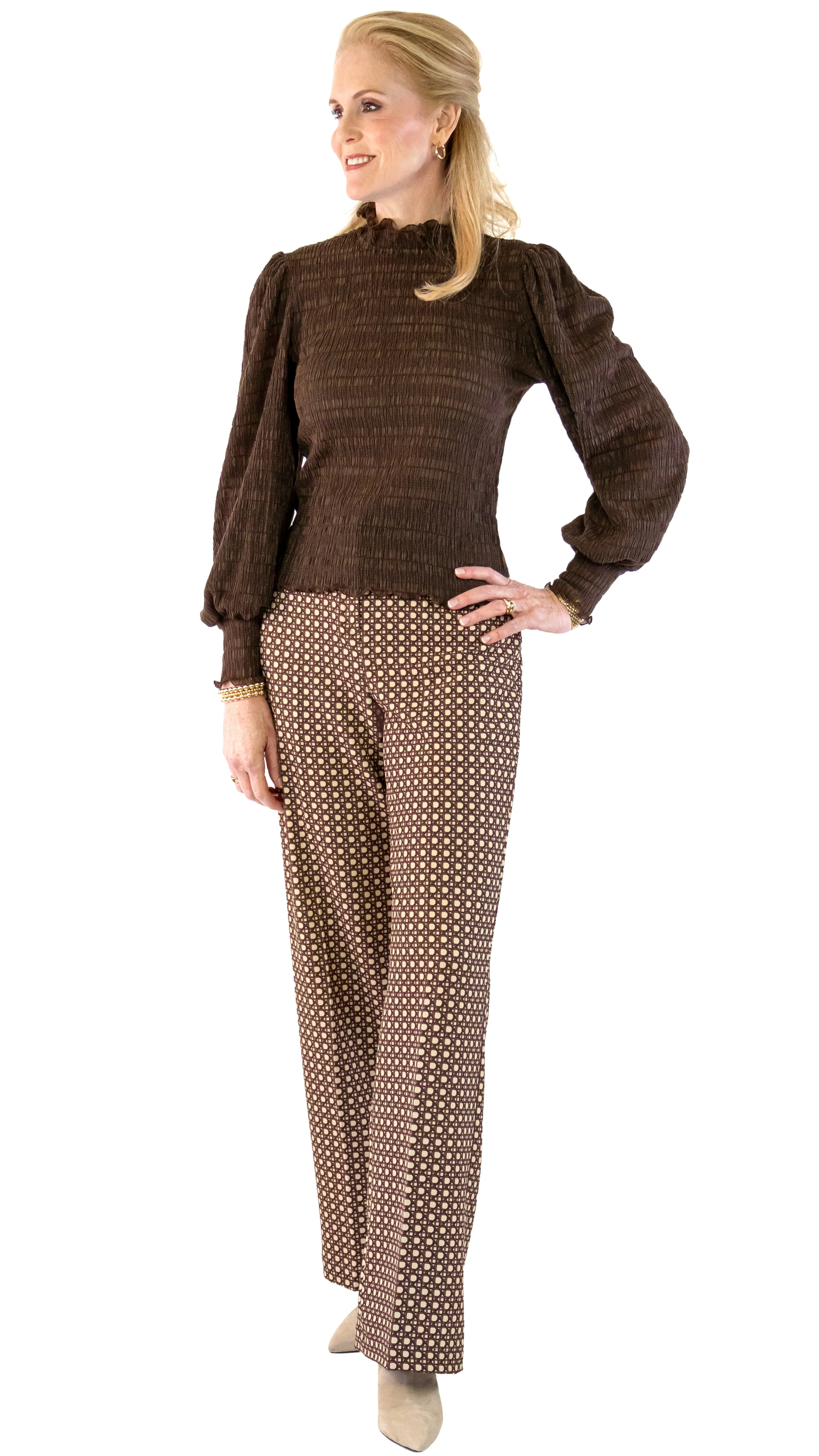 Wicker Patterned Trousers - Brown