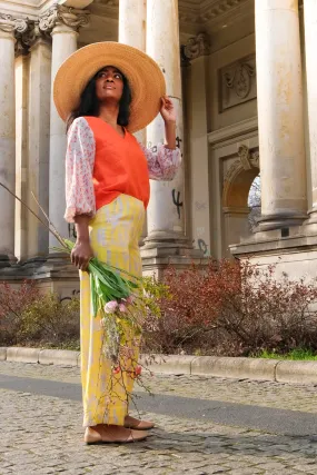 Wide Trousers Yellow Lilac